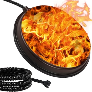 Heated Chicken Waterer with Thermostat - 80W Rapid Heating, 12.6" Metal Poultry Fountain, Continuous Cold Water Supply for Winter, Black, 120V US Plug, No Battery Needed, Poultry Water Heater