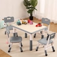 thumbnail image 1 of Eastvita Table Chairs Set Toddler Height - Adjustable Desk with Graffiti Desktop 4 Seats, 1 of 4
