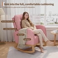 thumbnail image 3 of Twister.CK Modern Rocking Accent Chair, Upholstered Rocker Glider with Side Pocket, for Living Room, Bedroom, Nursing Room, Pink, 3 of 8