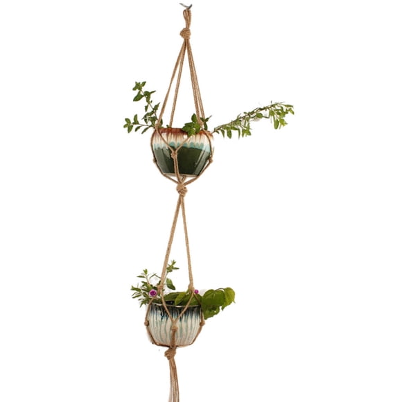 spellwife Flower Pot Holder Hanging Rope Hand-Weaved Plants Hanging Basket Net Bag Bohe Garden Supply Plants Hanger