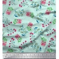 thumbnail image 1 of Soimoi Tissu en Velours Feuilles & Fleurs Roses Imprimé 1 Yard 58 Pouces de Large, 1 of 3