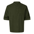 thumbnail image 4 of 2025 Men Shirts Mens Spring Loose Stand Men Shirts Collar Solid Color Pocket Mesh Shirt Long Sleeve Pullover Shirt Mens Button Down Pajama Shirt Pajama Short Long Sleeve, 4 of 5