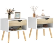 Nexcore Bedside Table with Drawer & Shelf, Nightstand, End Table for Bedroom