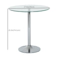 thumbnail image 3 of HOMCOM Round Dining Table, Modern Kitchen Table with Tempered Glass Top, Silver, 3 of 10
