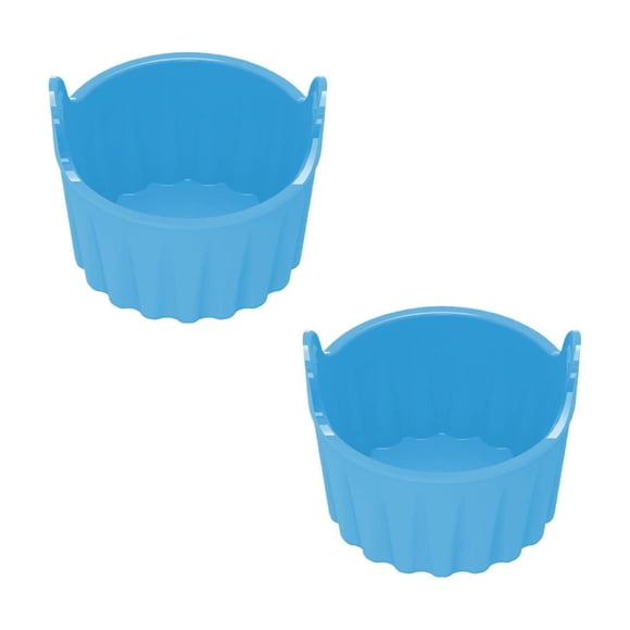 Oleegame 2PC Air Fryer Egg Poacher Food Grade Silicone Poached Egg Cups Easy Release Round Ramekins For Air Fryer Tray Non Stick Heat Silicone Baking Cup For Souffle Dishes Cup