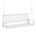 thumbnail image 1 of Gymax 5FT Wooden 3-Person Porch Swing Chair w/ Adjustable Galvanized Metal Chains White, 1 of 9