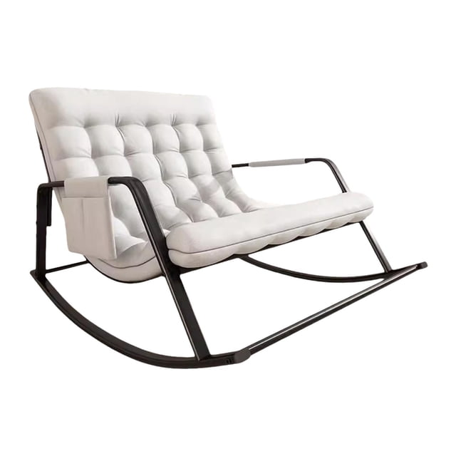 GROWTH TANK Double Rocking Chair with Backrest Reclining Chair for Living Room Apartment Gray