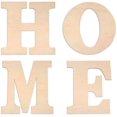 thumbnail image 1 of ORUYROP 4 Pcs 12 Inches Paintable Word Home Rustic Unfinished Wood Slices Letters Sign for DIY Ornament Christmas Tree Hanging Living Room House Home Wall Decor, 1 of 7