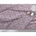 thumbnail image 2 of Soimoi Georgette Viscose Fabric Damask Design,Leaves & Aster Floral Decor Fabric Printed Yard 42 Inch Wide, 2 of 3