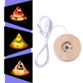 thumbnail image 2 of Base de Lampe Pyramide en Orgonite Cristal Décorative Support d'Affichage LED en Bois (Chaud), 2 of 8