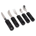 thumbnail image 1 of Adaptive Spoons Knife, 5pcs Stainless Steel Adaptive Utensils Professional Ergonomic Rubber Handle  For Home For Hand Tremors, 1 of 8