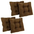 thumbnail image 1 of 19-inch Squared Microsuede Tufted Dining Chair Cushion (Set of Four), 1 of 2