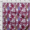 thumbnail image 3 of oneOone Polyester Spandex Maroon Fabric Tropical Sewing Material Print Fabric By The Yard 56 Inch Wide, 3 of 4