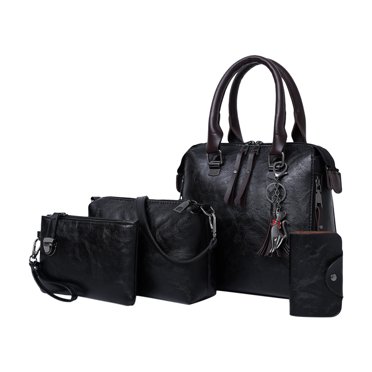 Mikilon Upgrade Handbags Wallet Tote Bag Shoulder Bag Top Handle Satchel Purse Set 4pcs