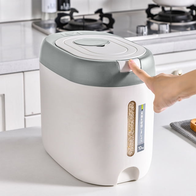 LSLJS Airtight Rice Dispenser,Cover Rice Bucket for Cereal Grain Flour Rice Beans Pet Food CountertopLarge Rice Storage Container with Lid,Proof Household Cereal, Rice Storage