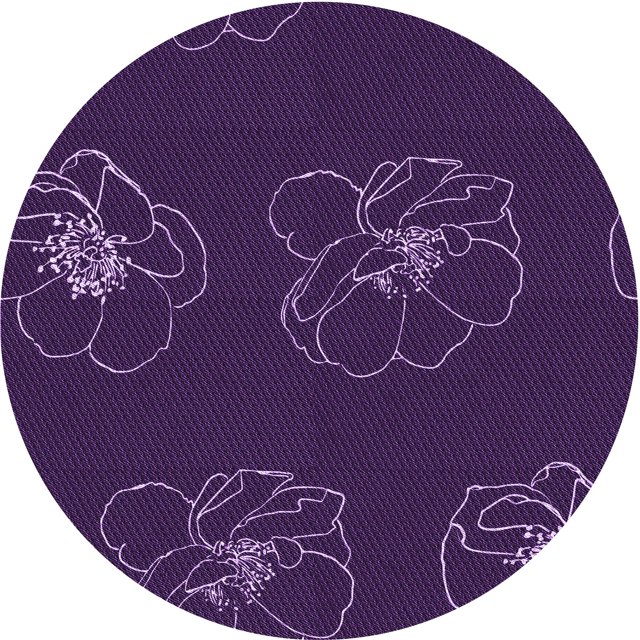 Ahgly Company Tapis Rond Lavable en Machine Intérieur Transitionnel Violet Foncé, 4 Pieds Rond