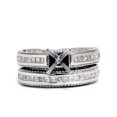 thumbnail image 2 of White Gold 7/8ct Princess Cut Diamond Engagement Mount 14K Ring, 2 of 2