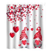 71x79IN Happy Valentines Day Bathroom Shower Curtains Boho Mid Century Shower Curtain Thick Bathroom Shower Curtains Hotel Quality Waterproof Hotel Quality for Bathroom, Shower and Tub