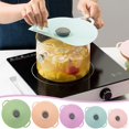 thumbnail image 3 of 3 Packs Silicone Food Cover, Stretchable Pot Lid, Non-Slip Sealing for Refrigerator & Kitchen, Reusable Freshness Cover, , Heat Resistant, Dishwasher Safe, Universal Fit, Spill Prevention, Easy Clean, 3 of 3