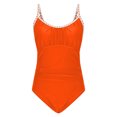 thumbnail image 4 of Diufon Swimsuit for Women Summer Beach Solid Color Crewneck Bathing Suits Casual Tight Bikini Swimwear, 4 of 6