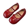 thumbnail image 2 of JDQJBZ Girl's Casual Shoes Soft Sole Bow Decor Princess Flats for Performance School, 2 of 4