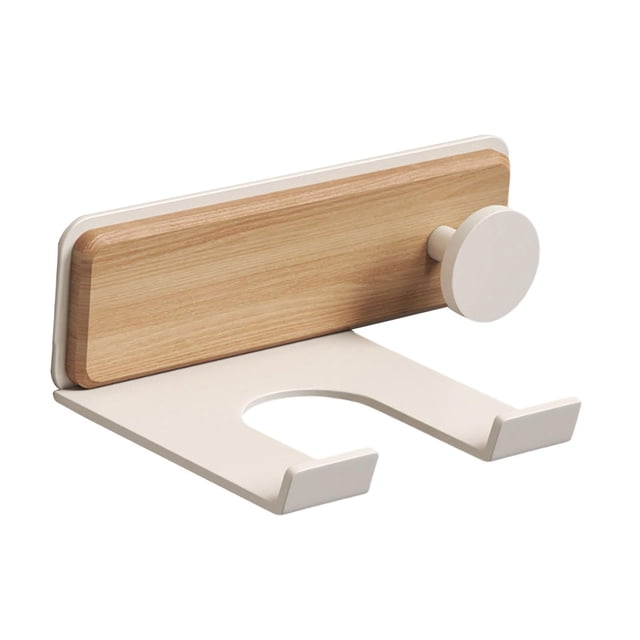 Xuanheng Support de Sèche-Cheveux Mural Support de Rangement pour Outils de Coiffure de Salle de Bain Blanc avec Crochet