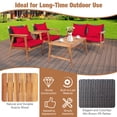 thumbnail image 3 of Patiojoy Ensemble de Meubles de Patio en Rotin 8 Pcs Cadre en Bois Canapé Coussiné avec Table Basse Ensemble de Canapé Sectionnel de Conversation pour Jardin Rouge, 3 of 8
