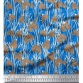 thumbnail image 2 of Soimoi Blue Satin Silk Fabric Dot & Flower Hand Drawn Print Fabric by Yard 42 Inch Wide, 2 of 3