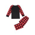 thumbnail image 2 of FOCUSNORM Family Matching Christmas Pajamas Outsuit, Cartoon Reindeer Tops + Plaid Pants, 2 of 5