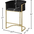 thumbnail image 5 of Meridian Furniture Donatella Black Velvet Stool, 5 of 5