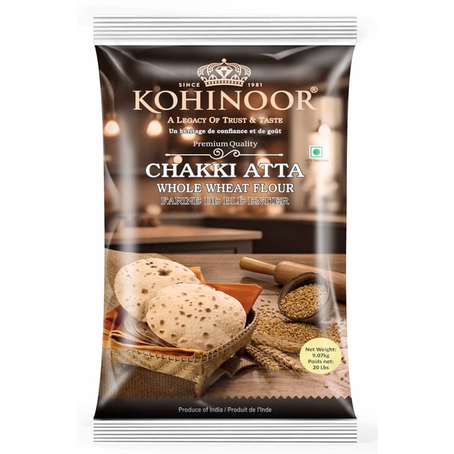 Kohinoor Chakki Atta Whole Wheat Flour, 9.07 kg (20 lbs)