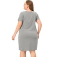 thumbnail image 4 of GRACE & GRANDEUR Nuisettes pour Femmes Grande Taille en Dentelle à Col en V à Manches Courtes Pyjama Tenue de Nuit Robe 4X Gris Foncé, 4 of 6
