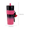 thumbnail image 3 of Suncoda Sippy Cup, Large Capacity Stainless Steel Gradient Color Insulation Cup Portable Rope Straw Cup Outdoor Accompanying Cup Sports Water Cup with Silicones Cup Cover, 3 of 8