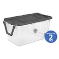thumbnail image 1 of Sterilite 151L Clear Wheeled Latching Box, Gray - 2 Pk, 1 of 7