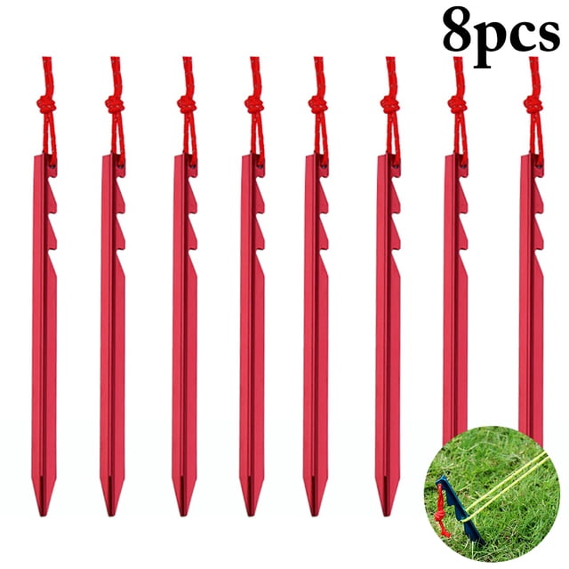Bangcool Tent Stake Portable Aluminum Alloy Camping Stake Tent Peg with String