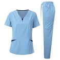 thumbnail image 1 of Women's Scrub Set - V-Neck Short-Sleeved Comfortable Workwear Set for Doctors and Nurses, 1 of 1