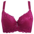 thumbnail image 1 of Women Bras Wireless Full-Coverage Bra Feature V-Neck Padded Bra Style W-1657 Pinks-a L, 1 of 8