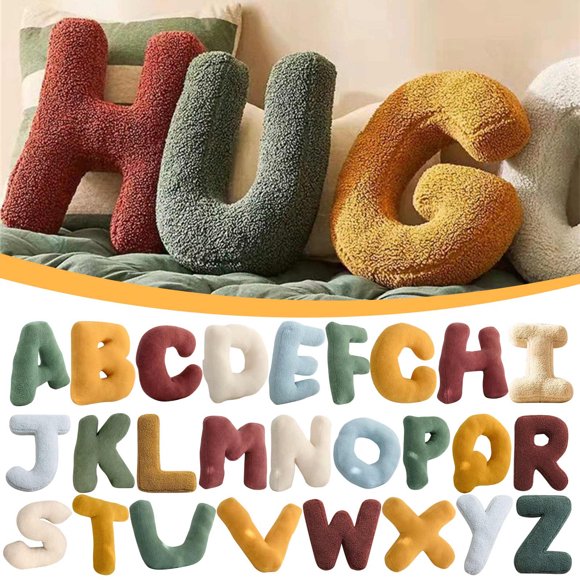 Home Textile Boutique Clearance Blowout Sale! YHJFZM 26 Letter Pillows Cute Soft Letter Decorative Pillows English Alphabet Throw Pillows Cushion For Living Room Sofa Couch Bed Car Decoration
