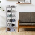 thumbnail image 4 of SHIMELE 6 Tier Storage Rack Multi Layer Organizer Shelf Easy Assembly Home Kitchen Bathroom Office Space Saver White Plastic 75x27x18cm, 4 of 6