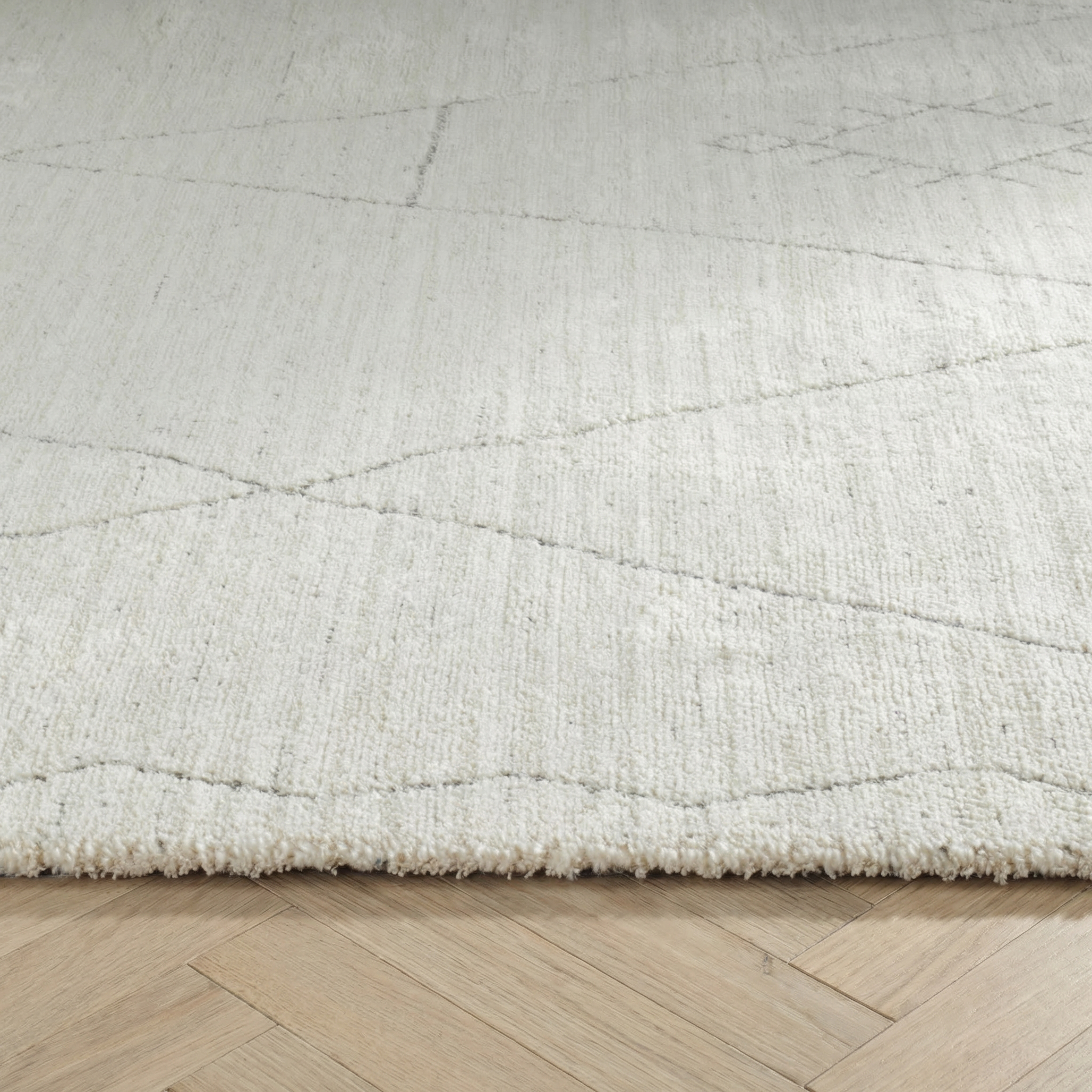 Tapis d'interieur abstrait Rug Branch Casa, beige creme, boheme - Salon, chambre, salle a manger et cuisine