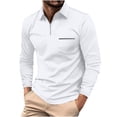 thumbnail image 1 of Chemises à Manches Longues pour Hommes Chemises à Manches Longues pour Hommes Mode Décontractée Col Rabattu Pull à Manches Longues Chemise Respirante Blouse Hauts Chemises pour Hommes Manches Longues Décontractées, 1 of 1