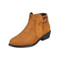 thumbnail image 2 of LSLJS Bottes à Talon Bas pour Femmes à Bout Rond avec Boucle de Ceinture en Cuir Métallique et Fermeture Éclair Latérale, Bottines et Bottillons pour Femmes, Bottes pour Femmes, 2 of 6