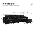thumbnail image 5 of HONBAY Canapé Sectionnel Moderne en Velours avec Sièges de Rangement, Sofa en L, Noir, 5 of 5