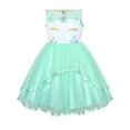 thumbnail image 1 of Girls Dress Unicorn Pageant Holiday Green Tutu Princess 4 Years, 1 of 6