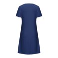 thumbnail image 5 of Gspmoly Robe pour Femme, Nouvelle Robe d'Été Décontractée pour Femme à Col Rond, Couleur Unie, Ample, Plissée à la Poitrine, à Manches Courtes, Robe de Cocktail, jusqu'à 60 % de Rabais, 5 of 5