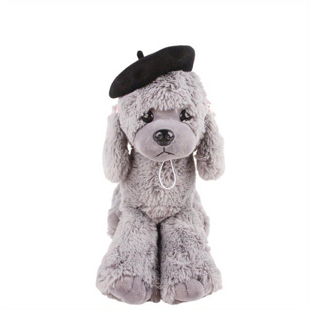 LEEYNEER 1pc Cute Pet Beret Hat for Small Dogs & Cats - Adjustable Fixed Rope Soft Comfortable Design Black/Red/Pink Stylish Photo Props for Costume Parties & Casual Attire Dog Hats f