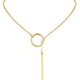 thumbnail image 1 of ORUYROP Collier Chic en Y pour Femmes, Collier Ras du Cou en Acier Inoxydable/plaqué Or/noir, Boîte Cadeau, 1 of 7
