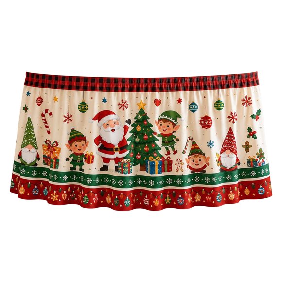 Jupe de Table de Noël Couvre-Table des Fêtes Nappe Festive pour Table à Manger Fête Maison Décoration de Noël
