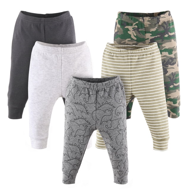 The Peanutshell Ensemble de Pantalons pour Bébé Garçon, Lot de 5, Camouflage et Dino