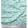thumbnail image 1 of Soimoi Tissu Georgette Viscose Imprimé Feuilles et Fleurs de Rose, Tissu au Mètre, 42 Pouces de Large, 1 of 3